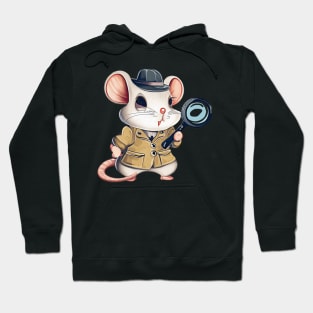 Antropomorphic Cute Mouse Dressed as a Detective Hoodie